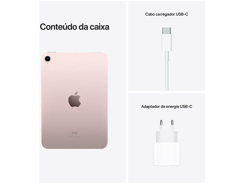 Apple iPad Mini 6ª Geração A15 Bionic 8,3” Wi-Fi - 64GB Rosa